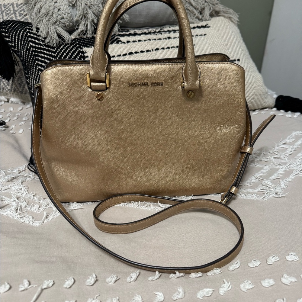 Michael Kors Metallic Gold Satchel